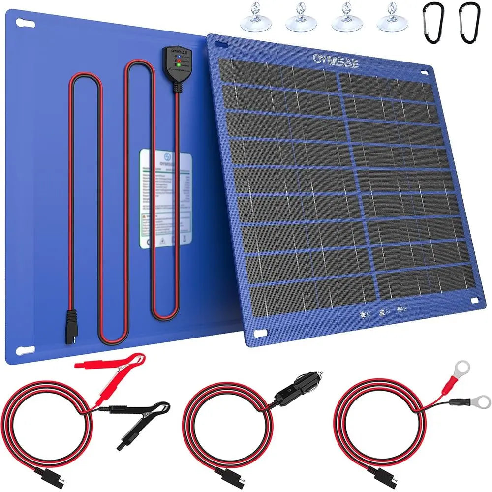 30W Solar Car Battery Charger Portable 12V Trickle Battery Charger & Maintainer Waterproof Solar Panel for Car Boat Automotive R
