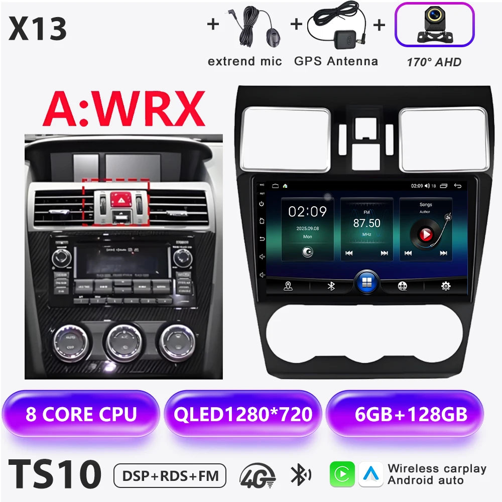 Android 16 Car radio For Subaru Forester 4 SJ XV WRX 2015 2016 - 2018 head unit Multimedia High-performance Navigation Screen