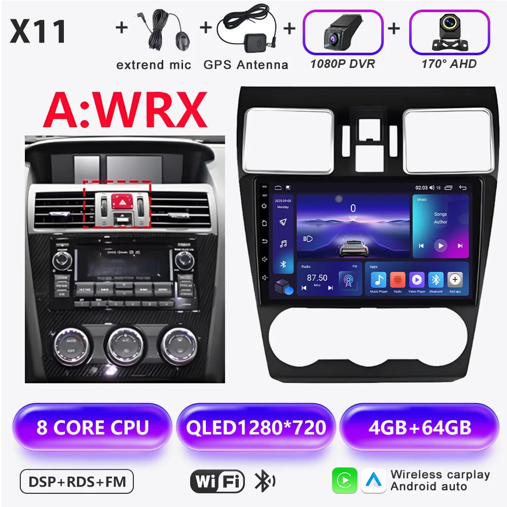 Android 16 Car radio For Subaru Forester 4 SJ XV WRX 2015 2016 - 2018 head unit Multimedia High-performance Navigation Screen