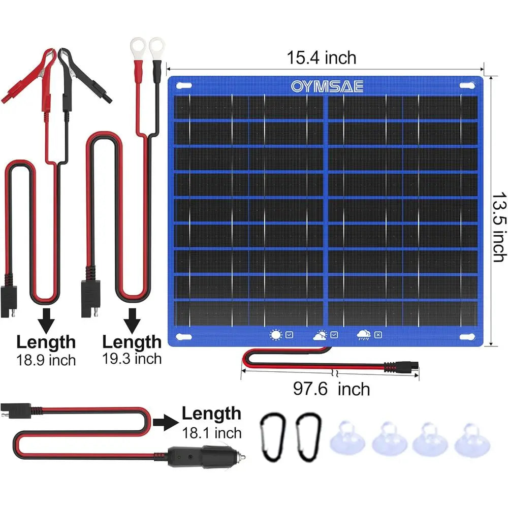 30W Solar Car Battery Charger Portable 12V Trickle Battery Charger & Maintainer Waterproof Solar Panel for Car Boat Automotive R