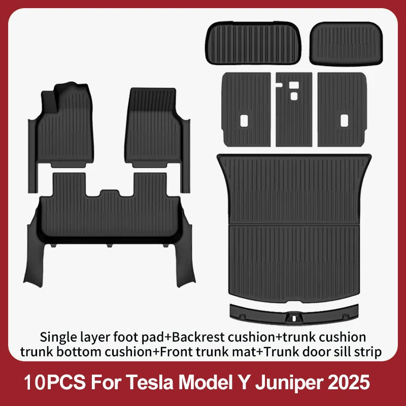 Floor Mats For 2025-2026 Tesla Model Y Juniper Premium/Performance TPE Floor Liner& Accessories Full-Door Sill Protective Cover