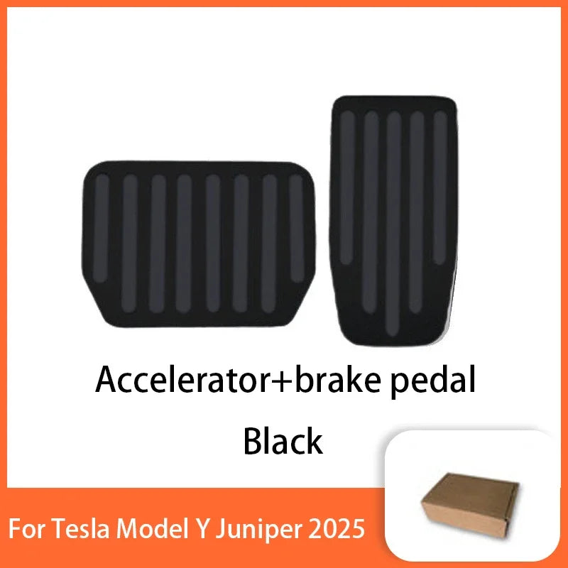For Tesla Model Y Juniper 2025 Upgrade Non-slip Performance Aluminum Accelerator Brake Rest Foot Pedal Pads Mats Accessories