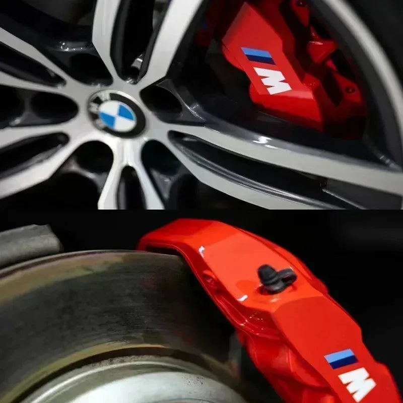 /Car White Black M Logo Emblem Badge Brake Caliper Sticker For BMW M Power Performance M3 M5 X1 X3 X5 X6 E46 E39 Auto Accessory