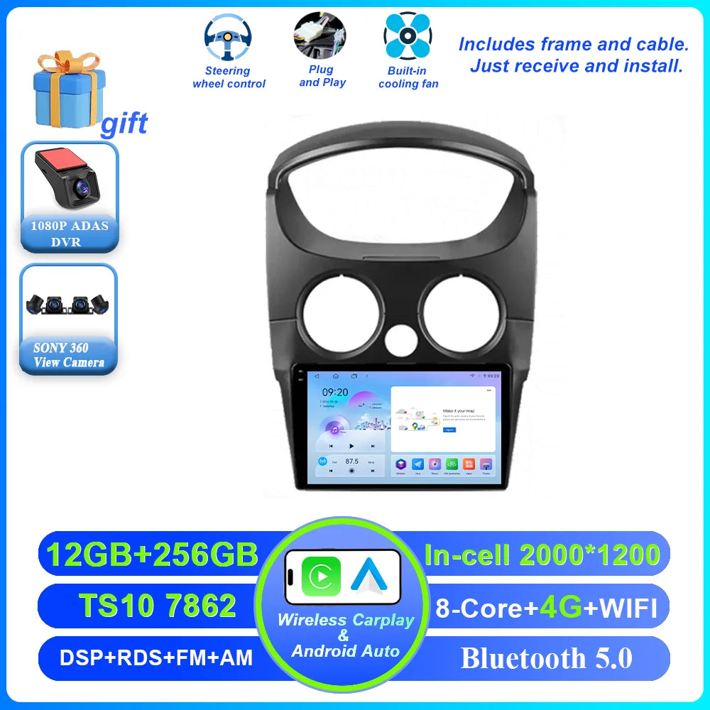 Car DVD Android 16 Radio Stereo For Chevrolet Spark M200 2005 -2009 High-Performance CPU QLED Screen Multimedia player NO 2Din