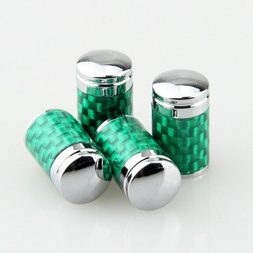 Rylybons 4pcs Copper Carbon Fiber Car Tire Wheel