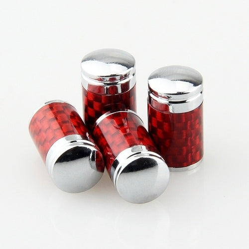 Rylybons 4pcs Copper Carbon Fiber Car Tire Wheel