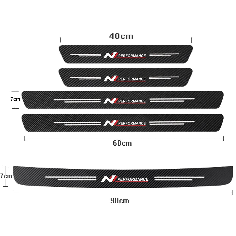 Auto Carbon Fiber Decals Stickers Car Door Threshold Scuff For Hyundai N Performance i10 i20 i30 i40 ix35 Tucson Elantra GENESIS