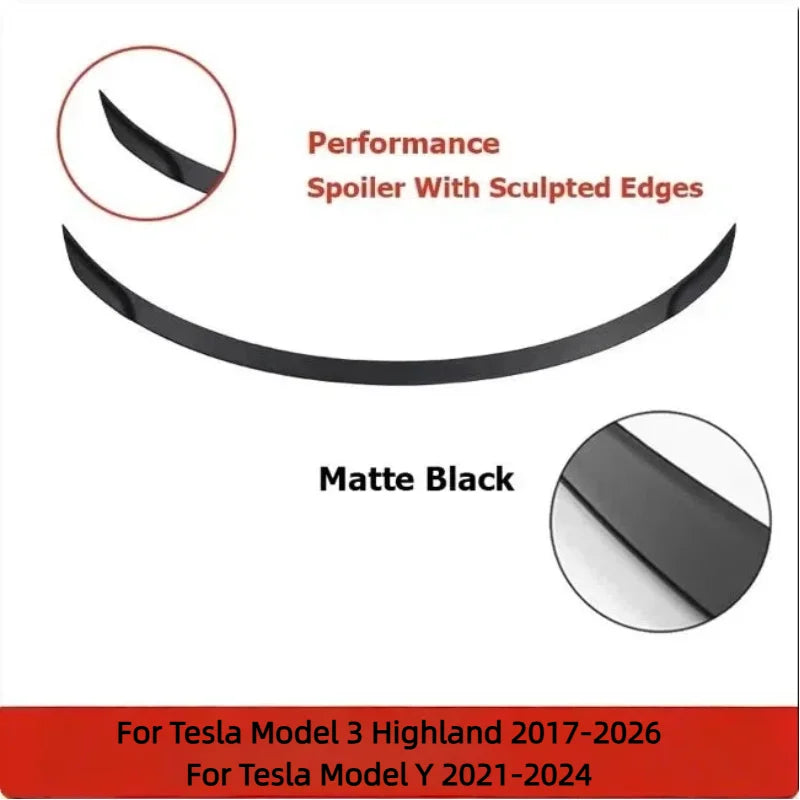 High-performance Matte Carbon Rear Trunk Spoilers Wing Tail For Tesla Model 3 Y Juniper 2026-2017 Tuning Accessories Refit