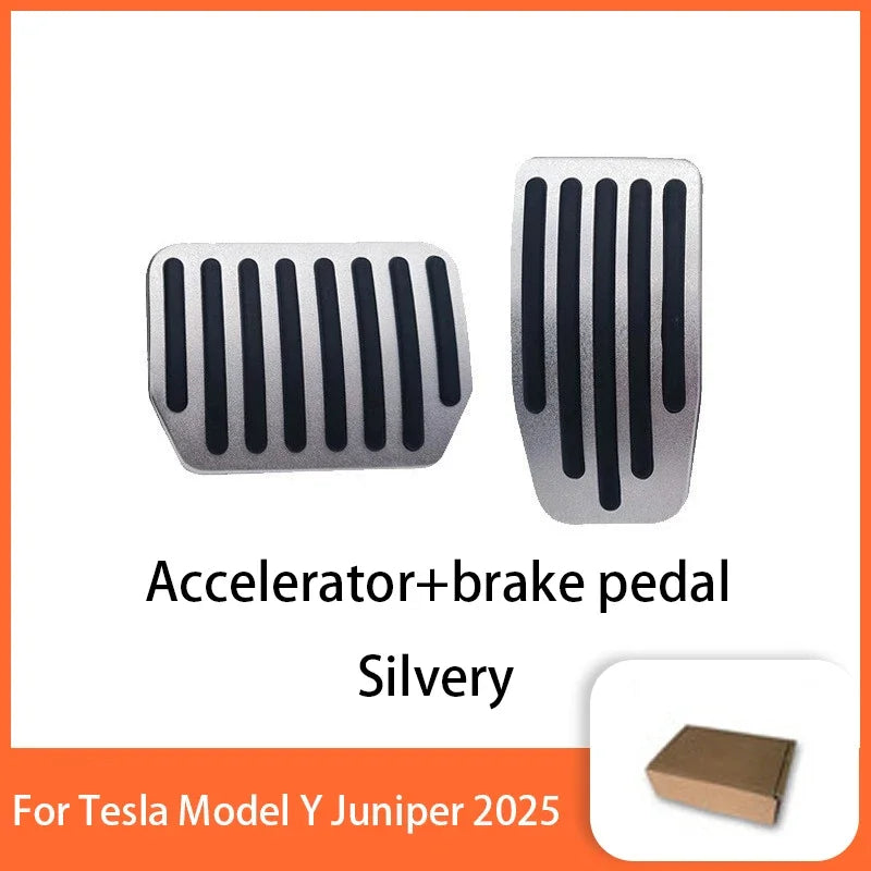 For Tesla Model Y Juniper 2025 Upgrade Non-slip Performance Aluminum Accelerator Brake Rest Foot Pedal Pads Mats Accessories