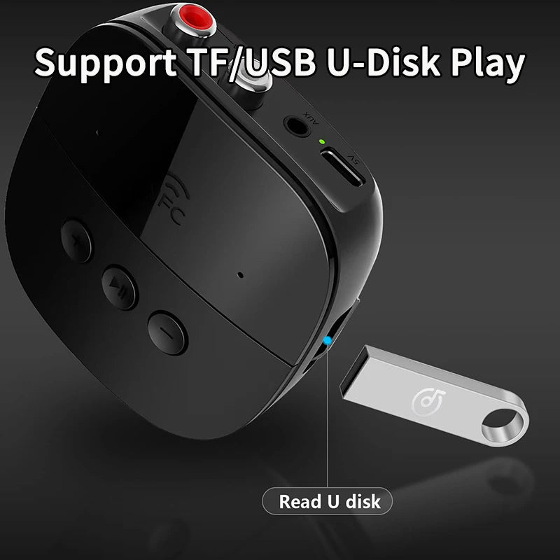 NFC Bluetooth 5.5 Audio Receiver 3.5mm AUX RCA USB U-Disk Stereo Music Wireless Adapter For Car Kit Speaker Amplifier With Mic