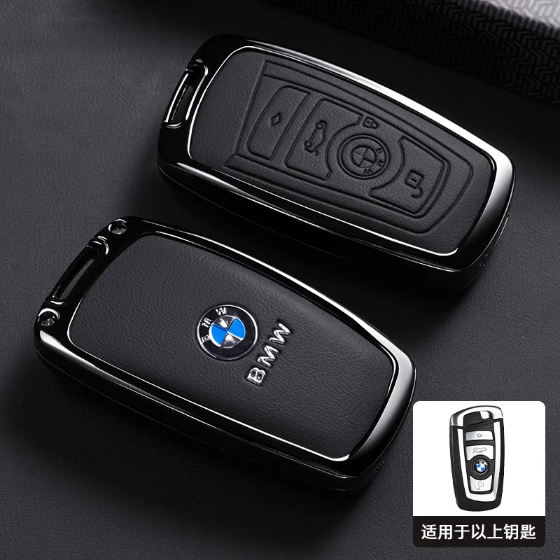 Zinc Alloy Leather Car Smart Key Case Cover For BMW M Performance F30 F20 F10 F18 F22 F01 X3 X4 F06 F02 M3 M5 Keychain Accessory