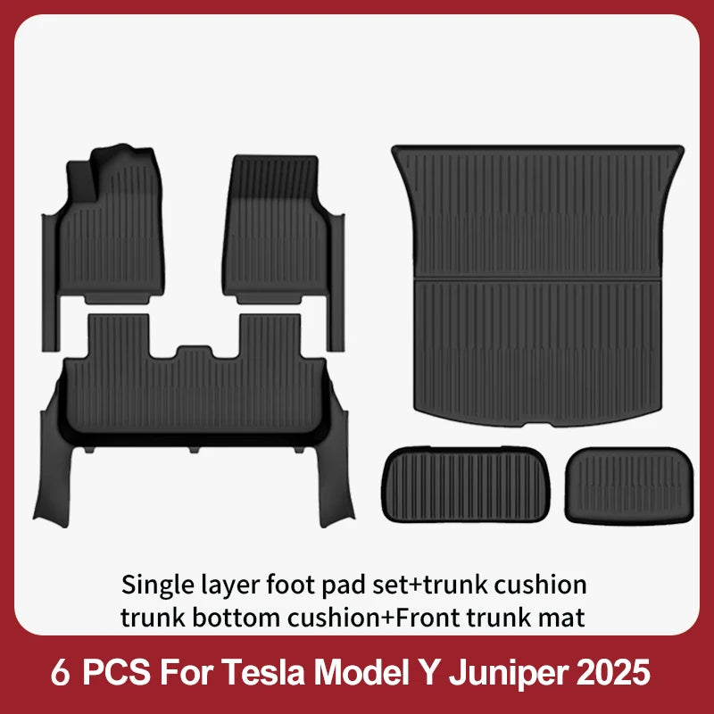 Floor Mats For 2025-2026 Tesla Model Y Juniper Premium/Performance TPE Floor Liner& Accessories Full-Door Sill Protective Cover
