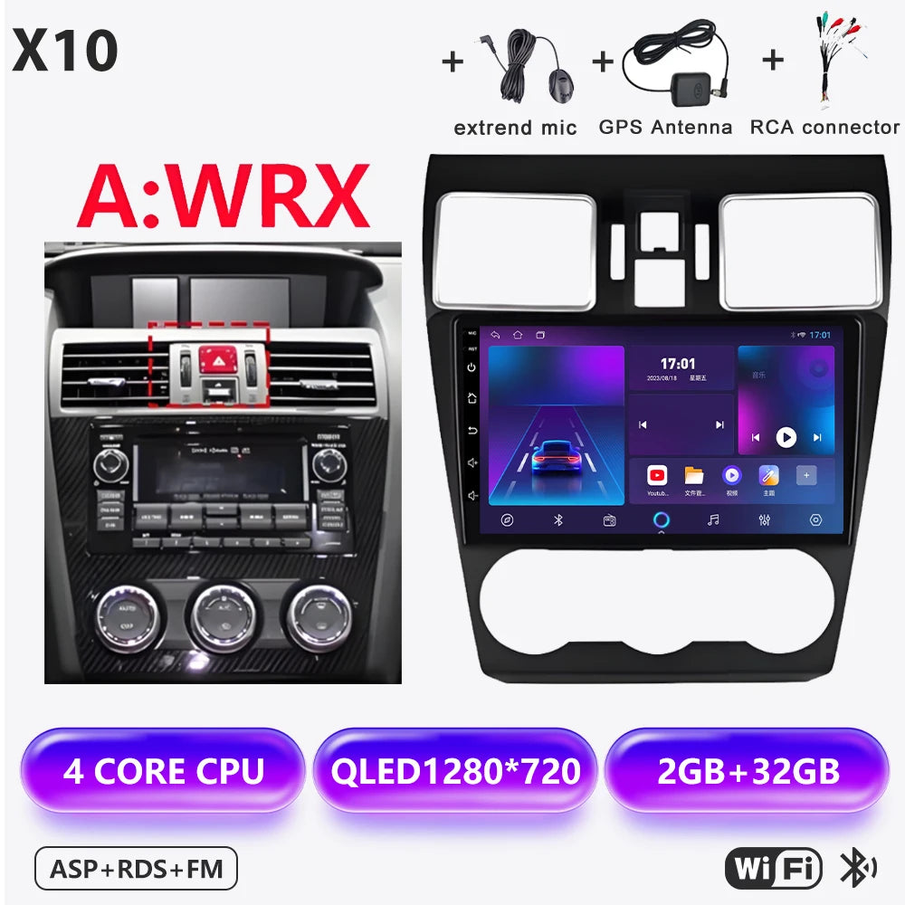Android 16 Car radio For Subaru Forester 4 SJ XV WRX 2015 2016 - 2018 head unit Multimedia High-performance Navigation Screen