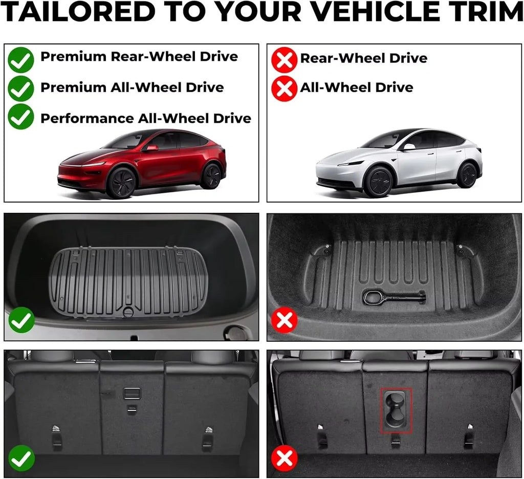 Floor Mats For 2025-2026 Tesla Model Y Juniper Premium/Performance TPE Floor Liner& Accessories Full-Door Sill Protective Cover