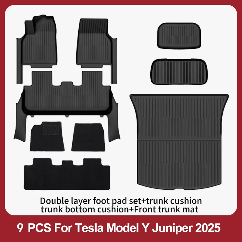 Floor Mats For 2025-2026 Tesla Model Y Juniper Premium/Performance TPE Floor Liner& Accessories Full-Door Sill Protective Cover