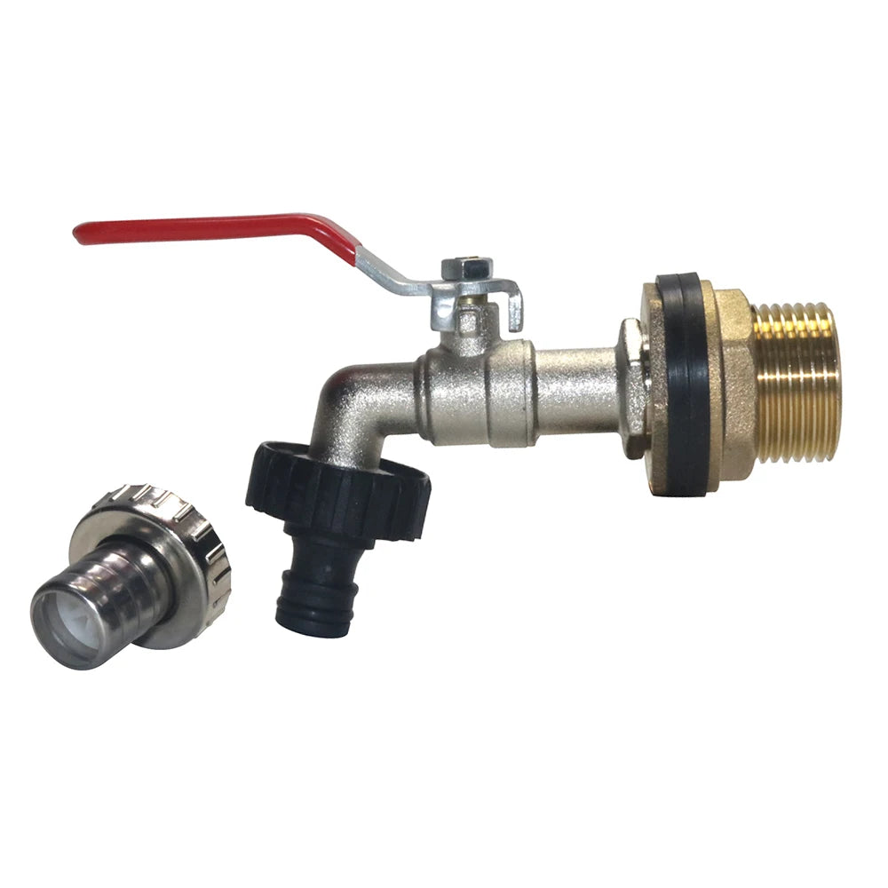 Brass thread flange alloy faucet set comes with 16mm plastic nipple quick connect water tank water bucket faucet as a gift