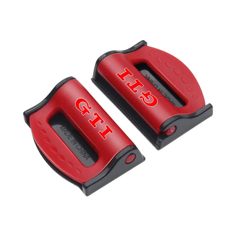 Car Safety Seatbelt Stopper Adjuster Clip To Relax Shoulder Neck Emblem for VW GTI CC Golf 6 7 GTI Tiguan Passat B5 B6 B7 Jetta