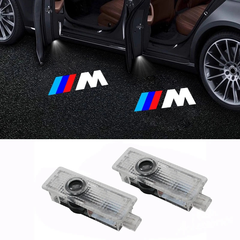 LED Car Door Welcome Lamp For BMW M Performance E46 E90 E60 F20 X1 F10 F30 Atmosphere Light Ghost Shadow Projector Light Sticker