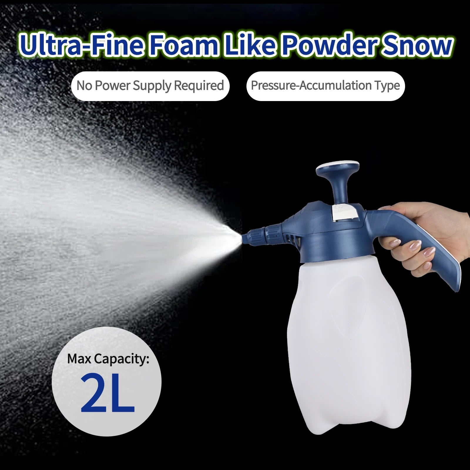 BEAR FORCE Foam Pump Blaster (68oz/2L) Multi-Purpose Hand Pump Foam Sprayer with Dual Adjustable Nozzles Perfect for Car Washing