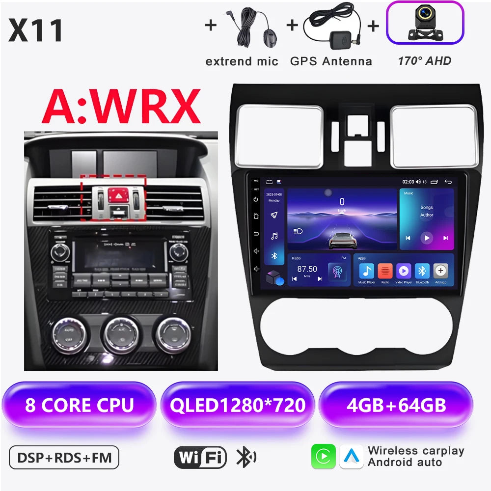 Android 16 Car radio For Subaru Forester 4 SJ XV WRX 2015 2016 - 2018 head unit Multimedia High-performance Navigation Screen