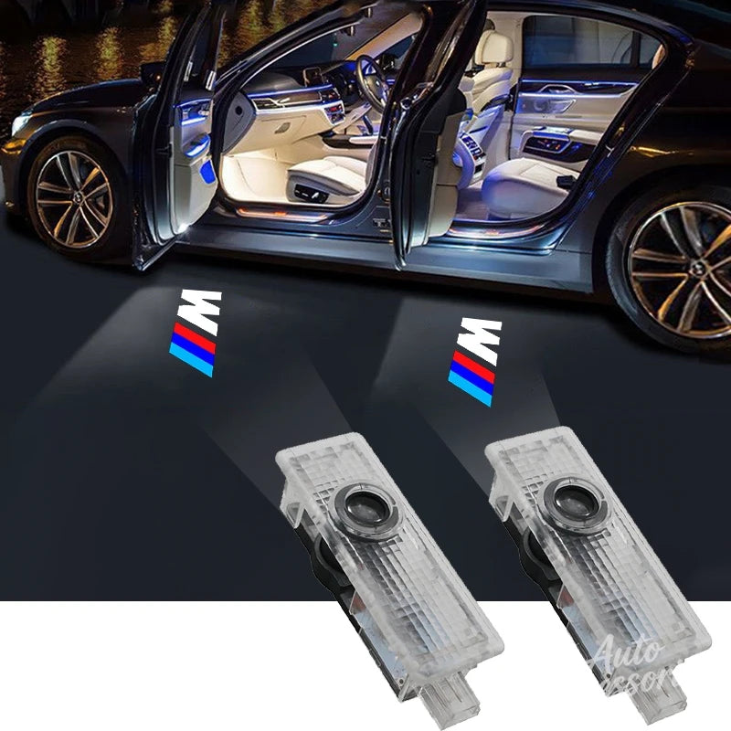 LED Car Door Welcome Lamp For BMW M Performance E46 E90 E60 F20 X1 F10 F30 Atmosphere Light Ghost Shadow Projector Light Sticker