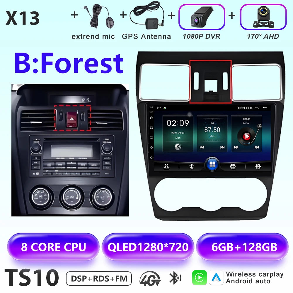 Android 16 Car radio For Subaru Forester 4 SJ XV WRX 2015 2016 - 2018 head unit Multimedia High-performance Navigation Screen