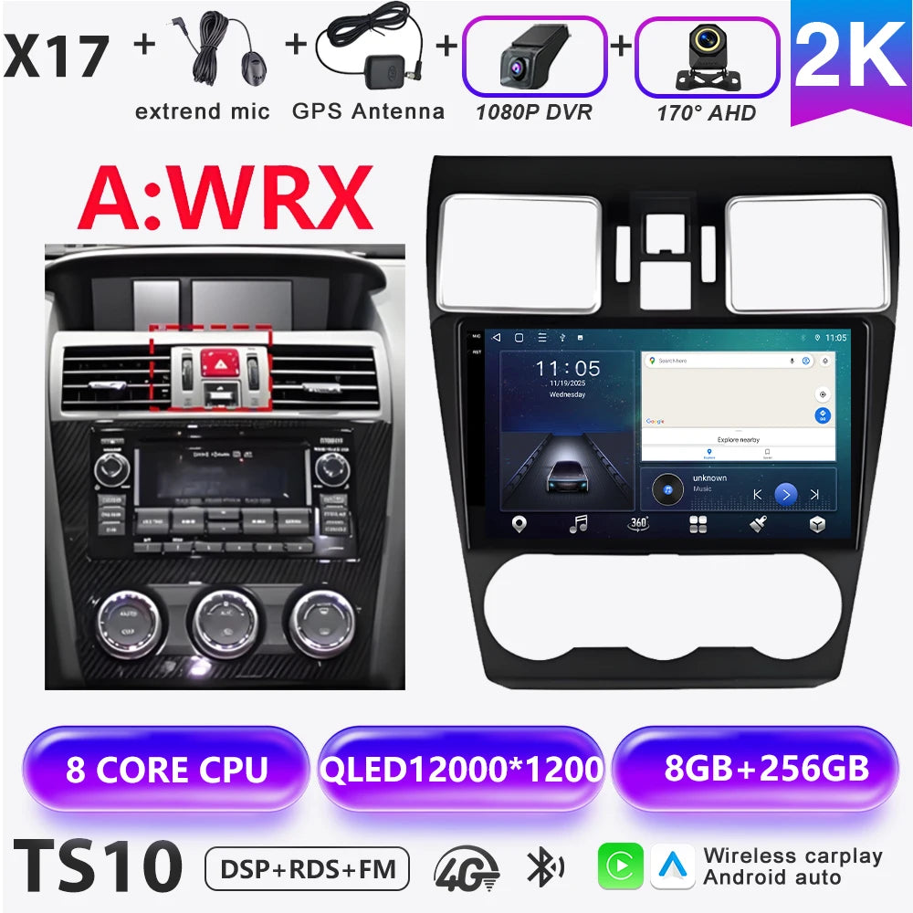 Android 16 Car radio For Subaru Forester 4 SJ XV WRX 2015 2016 - 2018 head unit Multimedia High-performance Navigation Screen