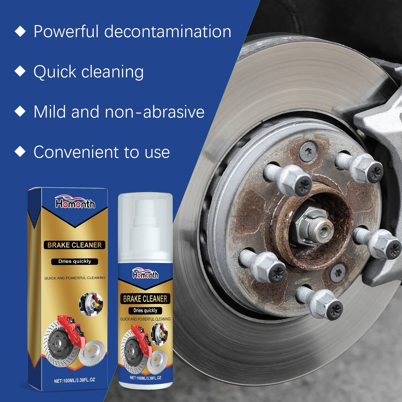 Automotive Brake Cleaner Rust Removes Extends Brake System Lifespan High-Performance Brake Polishing Refurbish Car Maintenance