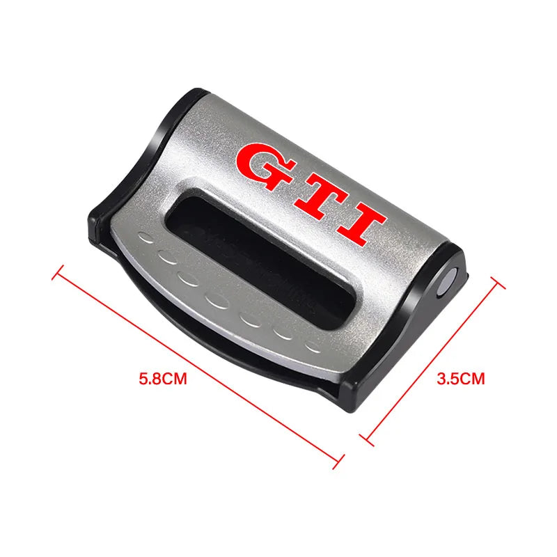 Car Safety Seatbelt Stopper Adjuster Clip To Relax Shoulder Neck Emblem for VW GTI CC Golf 6 7 GTI Tiguan Passat B5 B6 B7 Jetta