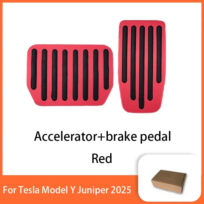 For Tesla Model Y Juniper 2025 Upgrade Non-slip Performance Aluminum Accelerator Brake Rest Foot Pedal Pads Mats Accessories