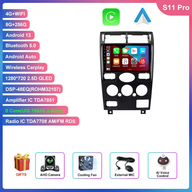 9 Inch 8 Core 4G BT DSP GPS Wireless Carplay Car Stereo Player Touch Screen Radio Android Multimedia For Ford Mondeo 3 2000~2007