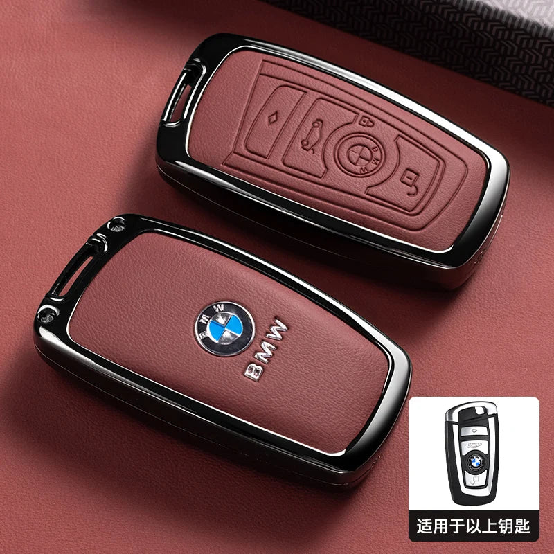 Zinc Alloy Leather Car Smart Key Case Cover For BMW M Performance F30 F20 F10 F18 F22 F01 X3 X4 F06 F02 M3 M5 Keychain Accessory
