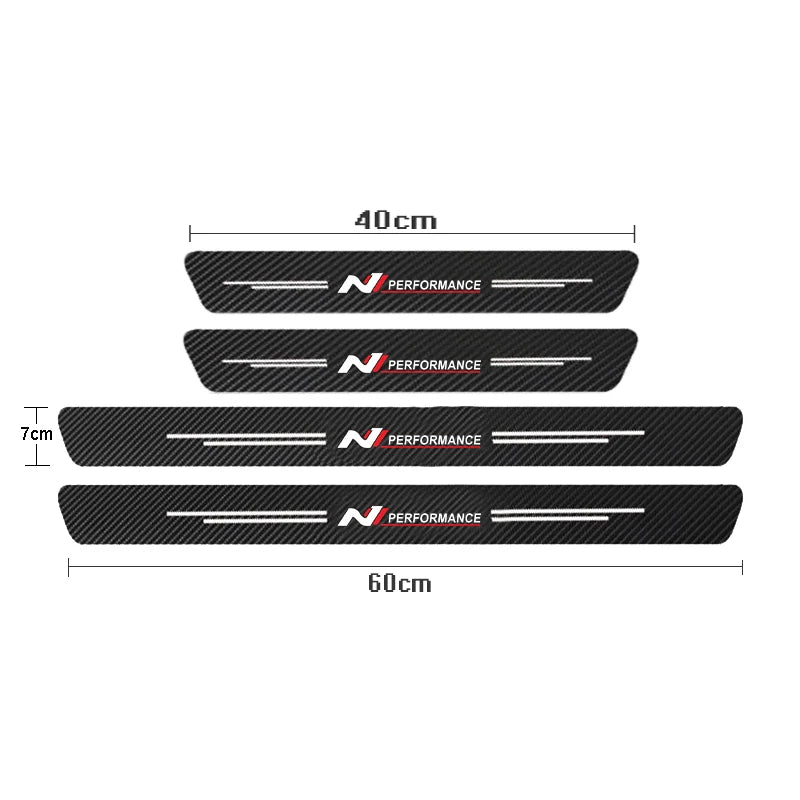 Auto Carbon Fiber Decals Stickers Car Door Threshold Scuff For Hyundai N Performance i10 i20 i30 i40 ix35 Tucson Elantra GENESIS