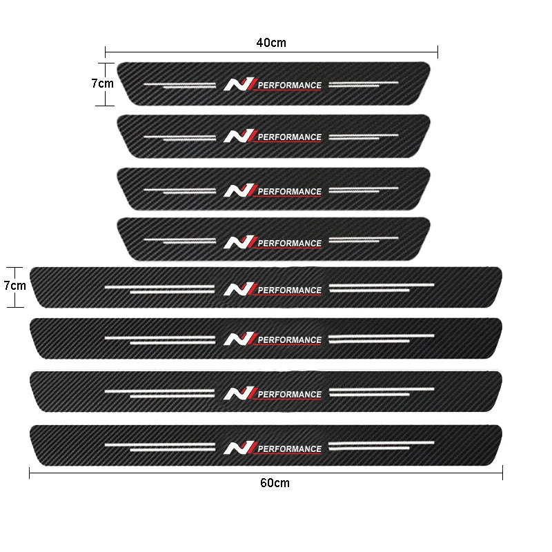 Auto Carbon Fiber Decals Stickers Car Door Threshold Scuff For Hyundai N Performance i10 i20 i30 i40 ix35 Tucson Elantra GENESIS