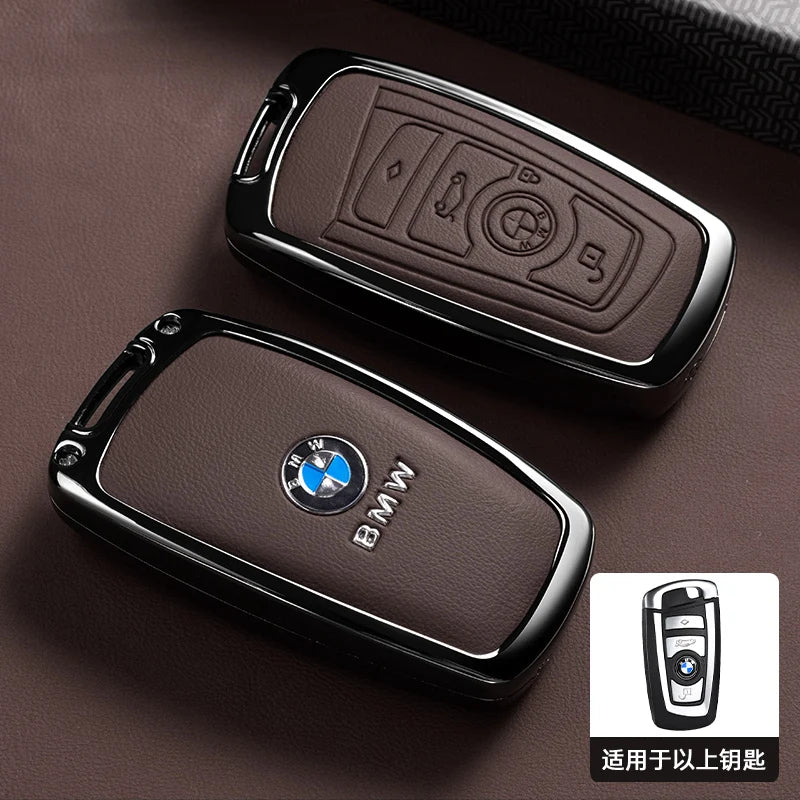 Zinc Alloy Leather Car Smart Key Case Cover For BMW M Performance F30 F20 F10 F18 F22 F01 X3 X4 F06 F02 M3 M5 Keychain Accessory