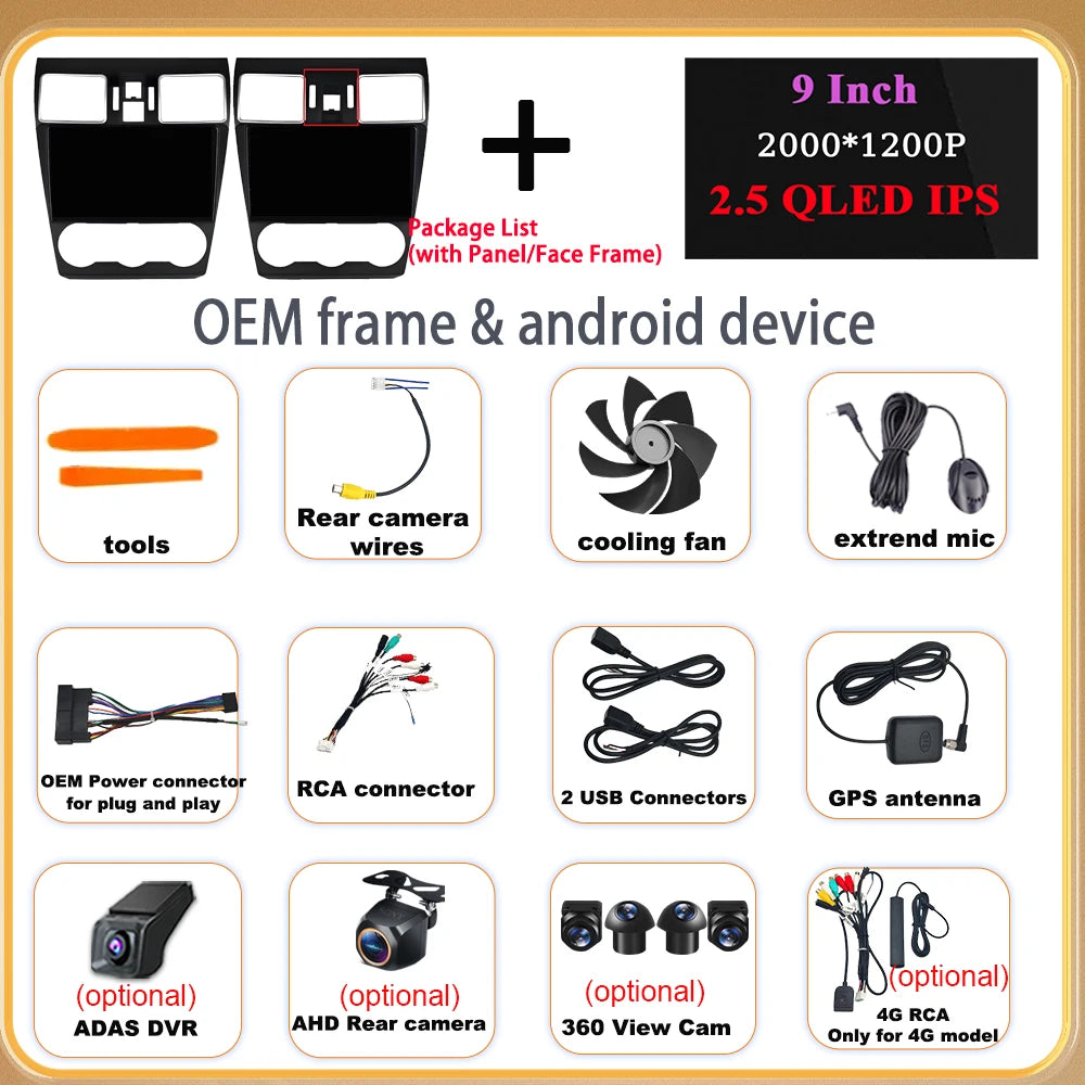 Android 16 Car radio For Subaru Forester 4 SJ XV WRX 2015 2016 - 2018 head unit Multimedia High-performance Navigation Screen