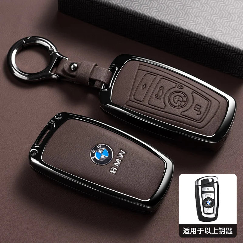 Zinc Alloy Leather Car Smart Key Case Cover For BMW M Performance F30 F20 F10 F18 F22 F01 X3 X4 F06 F02 M3 M5 Keychain Accessory