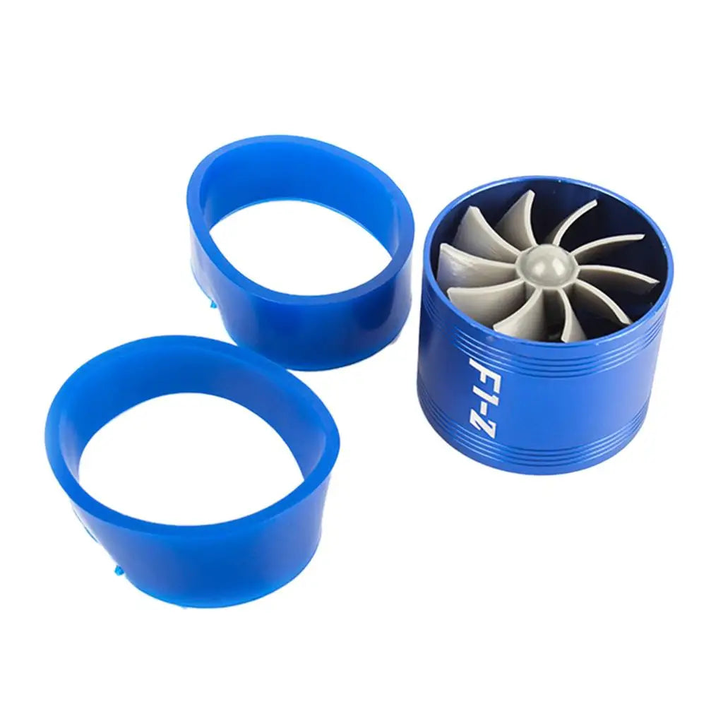 Turboes Saver Fan Air Intake Turbine Universal Car Kit with 2pcs Rubber Holders for High Performance Boost