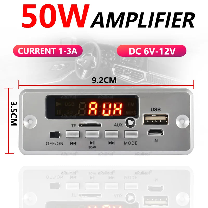 2x25W Complete Stereo Amplifier Kit with Case & Remote DC 6-12V for Car Home Audio FiiO Ampero II DIY Speaker Subwoofer Board