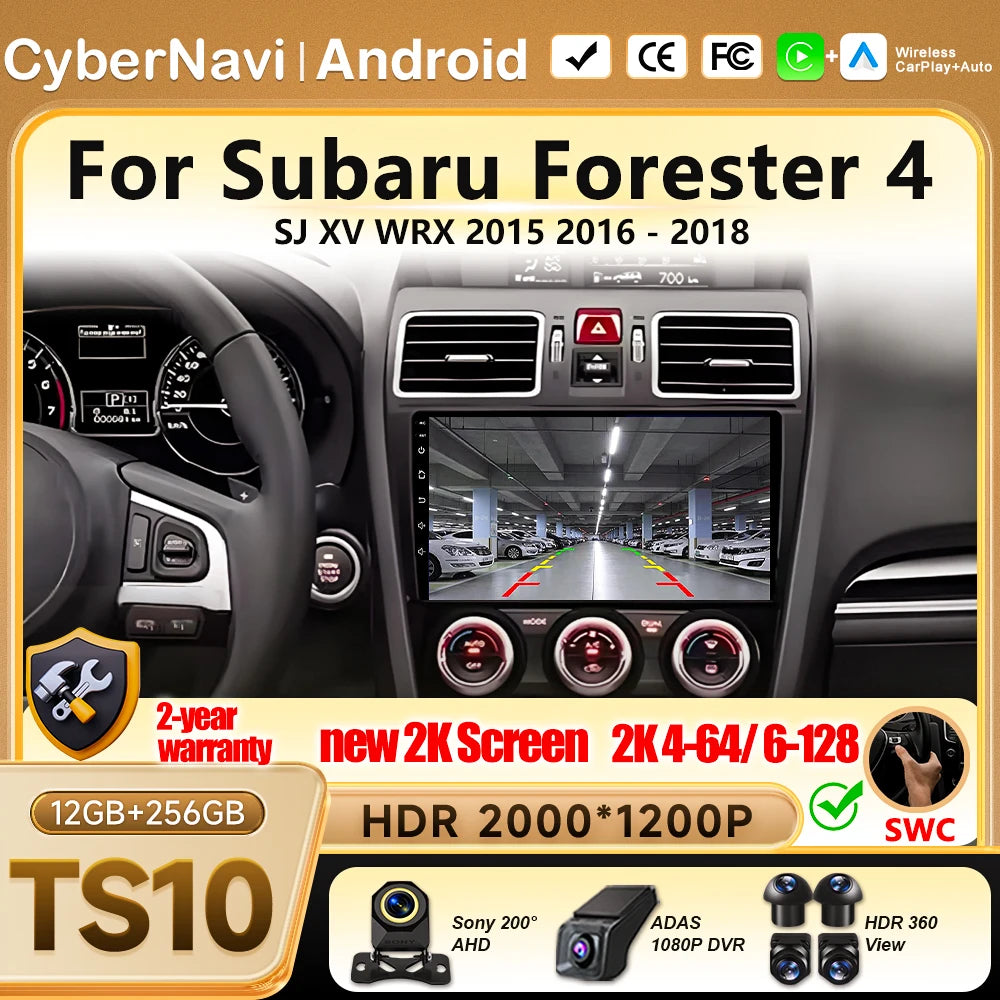 Android 16 Car radio For Subaru Forester 4 SJ XV WRX 2015 2016 - 2018 head unit Multimedia High-performance Navigation Screen