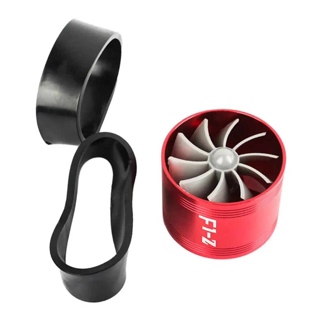 Turboes Saver Fan Air Intake Turbine Universal Car Kit with 2pcs Rubber Holders for High Performance Boost