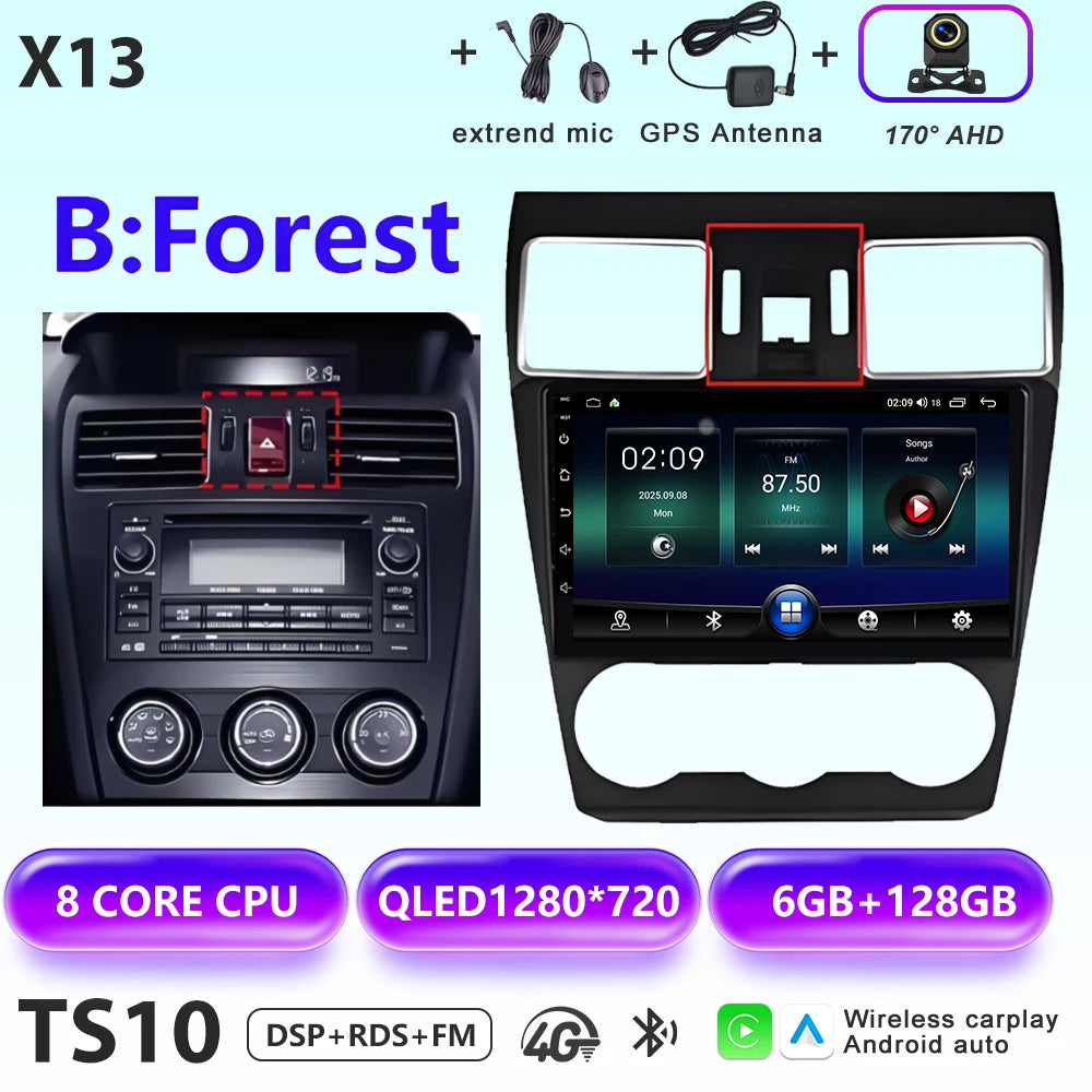 Android 16 Car radio For Subaru Forester 4 SJ XV WRX 2015 2016 - 2018 head unit Multimedia High-performance Navigation Screen