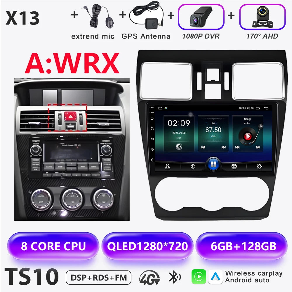 Android 16 Car radio For Subaru Forester 4 SJ XV WRX 2015 2016 - 2018 head unit Multimedia High-performance Navigation Screen