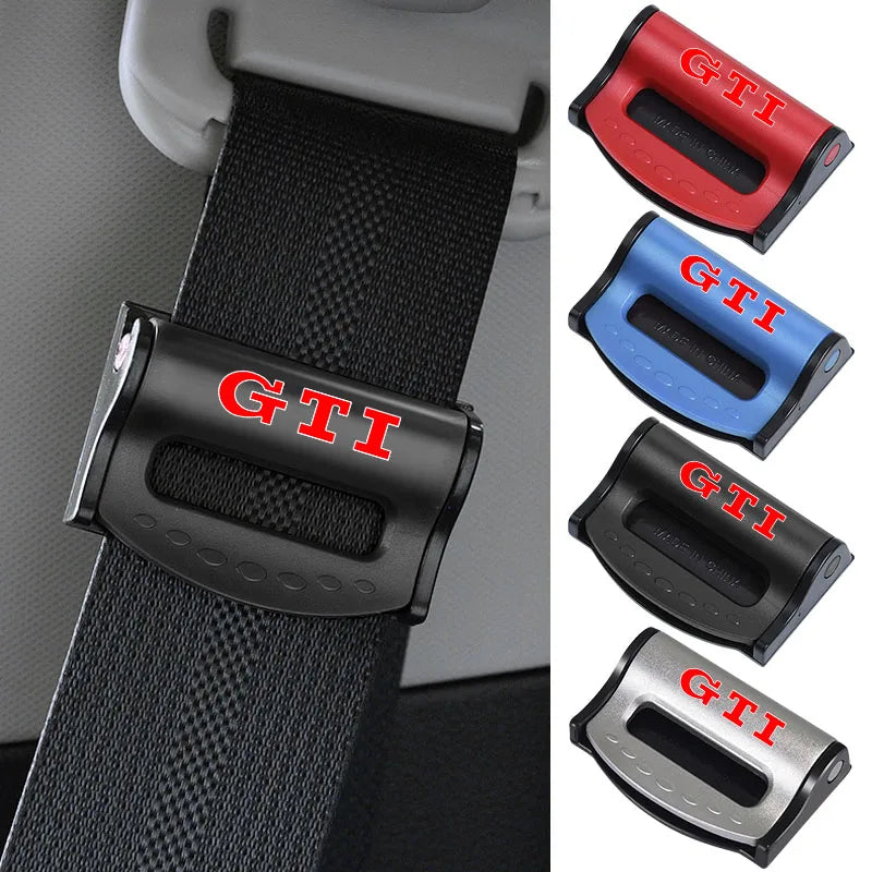 Car Safety Seatbelt Stopper Adjuster Clip To Relax Shoulder Neck Emblem for VW GTI CC Golf 6 7 GTI Tiguan Passat B5 B6 B7 Jetta