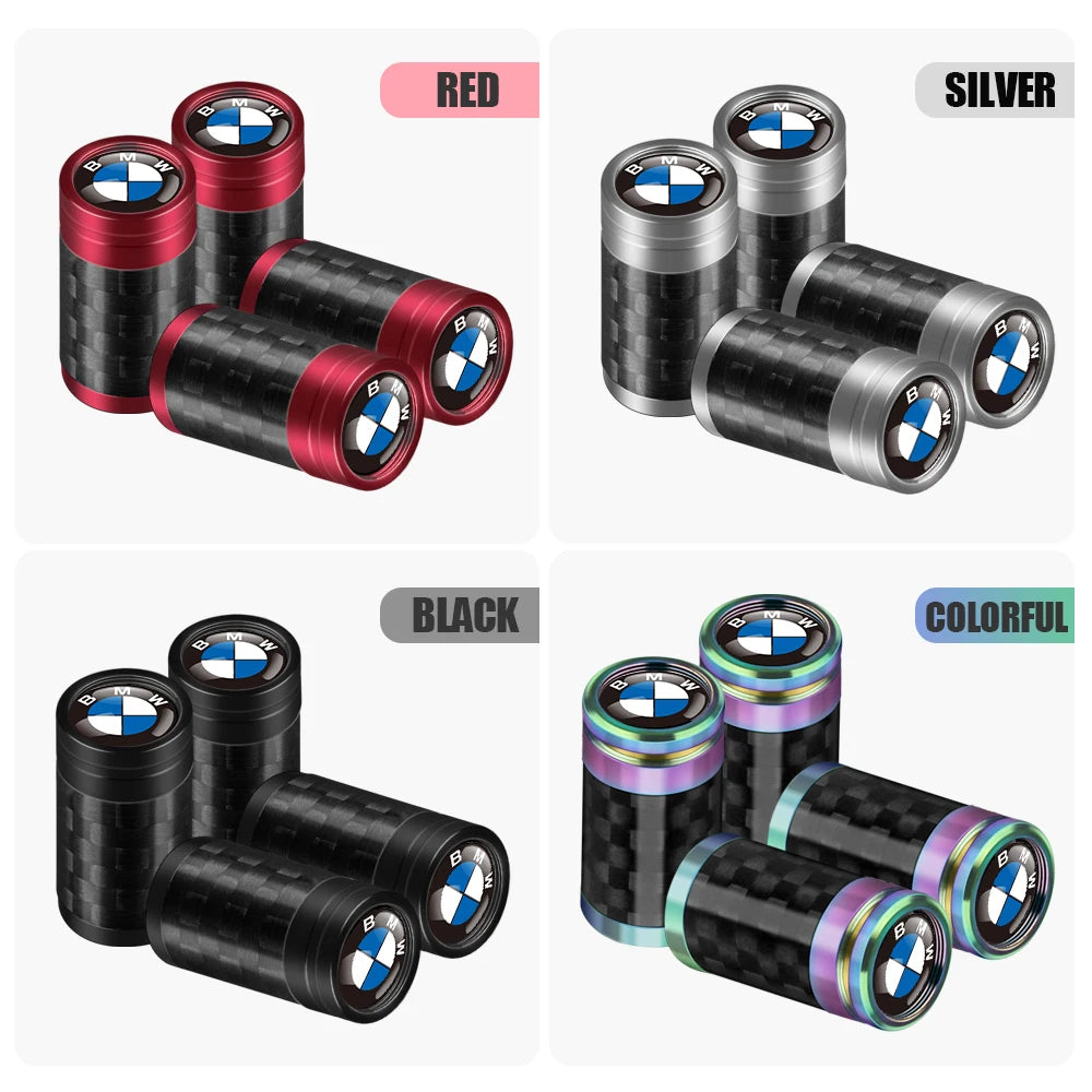 Carbon Fiber Car Tire Valve Caps Auto Accessories For BMW 1 3 5 7 Series M Performance M3 M5 M6 F01 F20 F10 F13 F15 F16 F30 F34