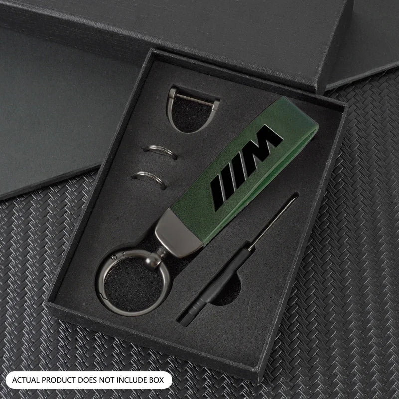 Zinc Alloy Leather Car Keychain Keyring for Bmw M Performance G30 G32 Auto Interior Modification Accessories Chains Accessories
