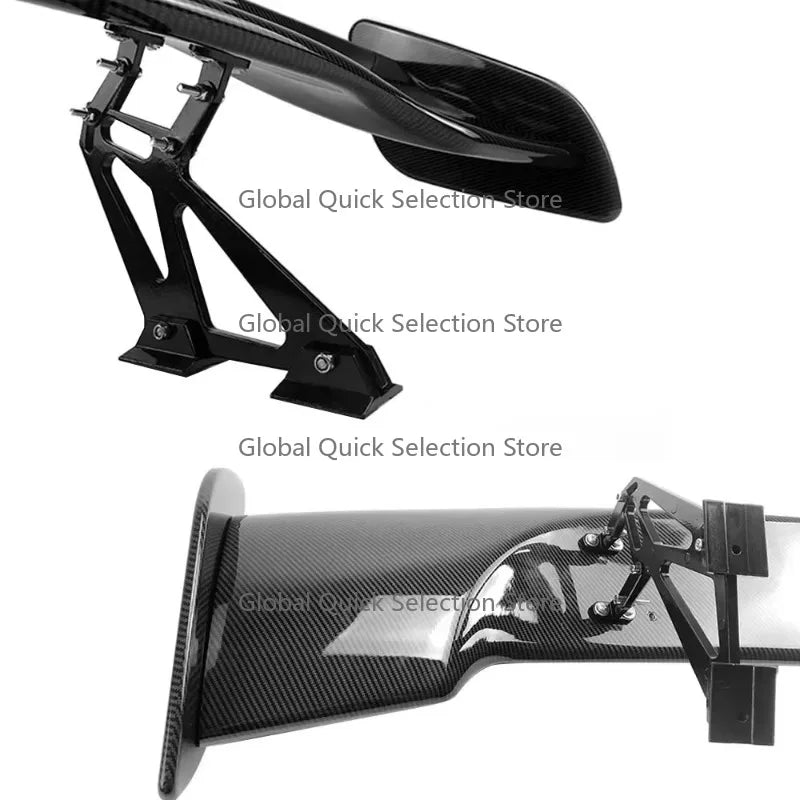 Universal Car Rear Spoiler Wing 145cm, Style Carbon Fiber Trunk Lid Wing Lip, Sedan Body Kit Tuning Decoration Accessories